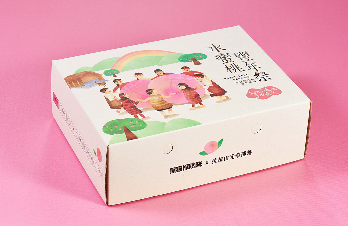 水蜜桃豐年祭禮盒插畫包裝設計 水蜜桃豐年祭禮盒插畫包裝設計