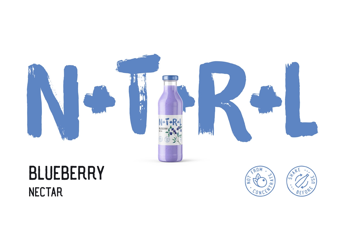 天然飲料，果汁的 品牌的包裝設計