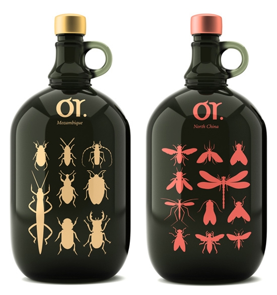 莫斯科昆蟲“或葡萄酒”品牌包裝設(shè)計，不過看起來有點(diǎn)恐怖