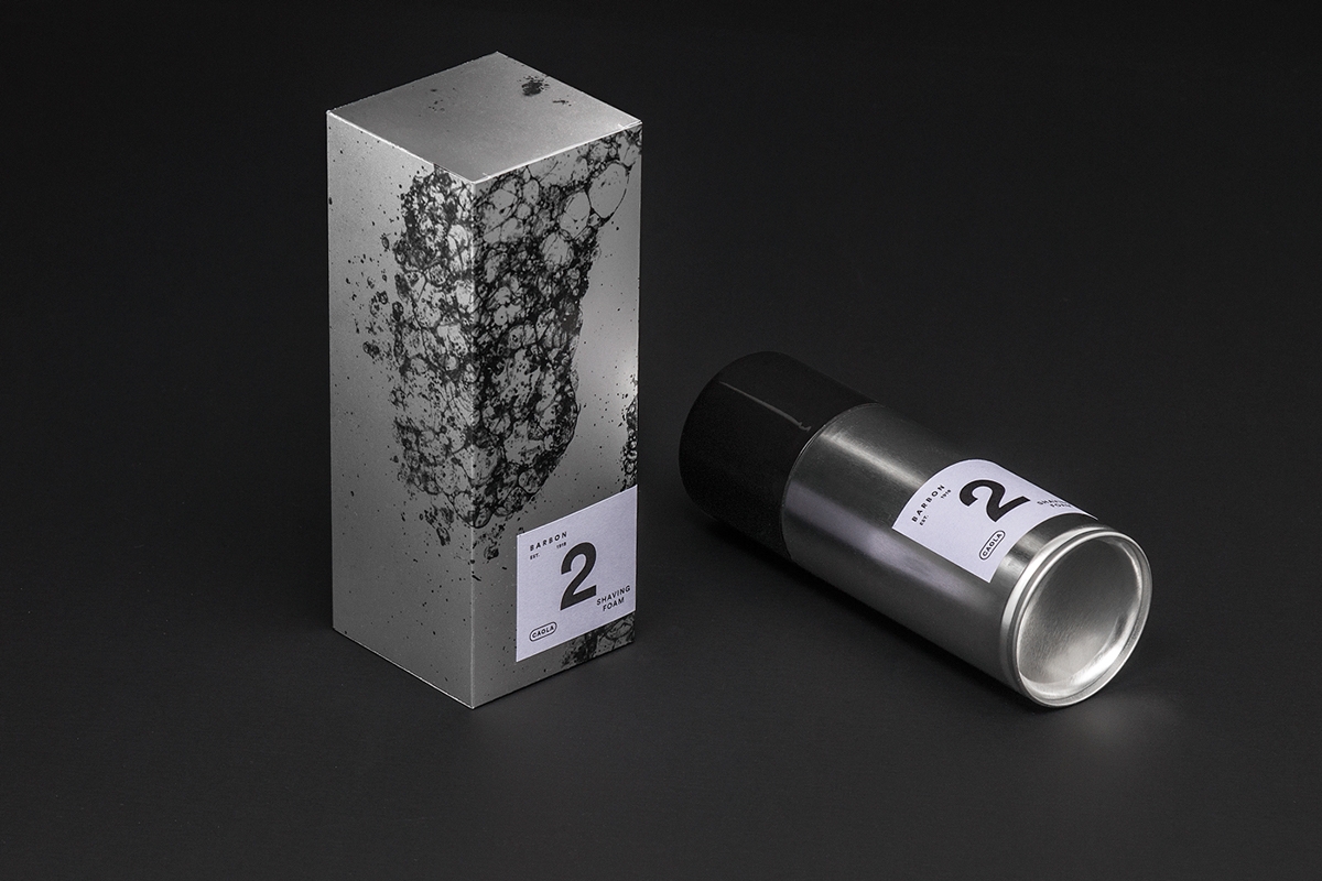 男士剃須系列產品包裝設計，包括全套的護膚化妝品