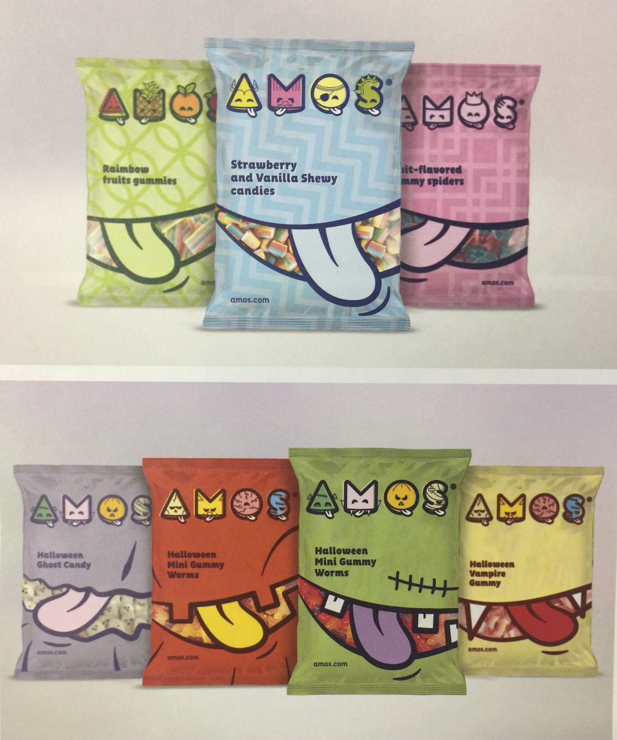 香港兒童創意糖果品牌Amos——食品插畫包裝設計