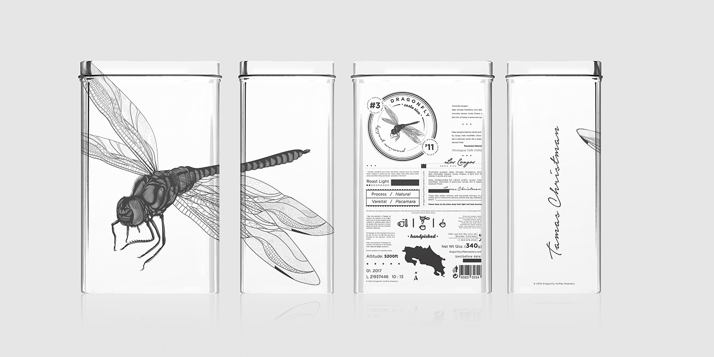 大自然的奇跡，蜻蜓主題的咖啡品牌包裝設(shè)計