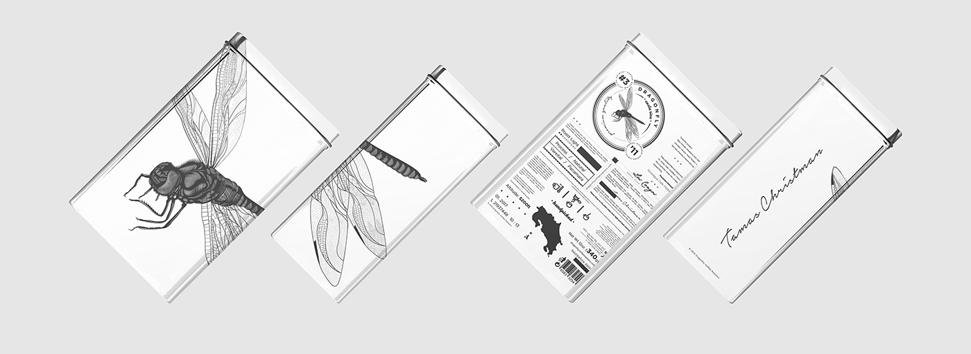 大自然的奇跡，蜻蜓主題的咖啡品牌包裝設(shè)計